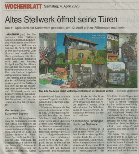 Altes Stellwerk öffnet seine Türe